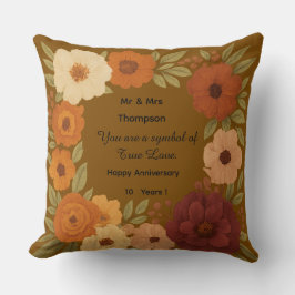 Boho Mr & Mrs Floral Throw Pillow Gift Kudde