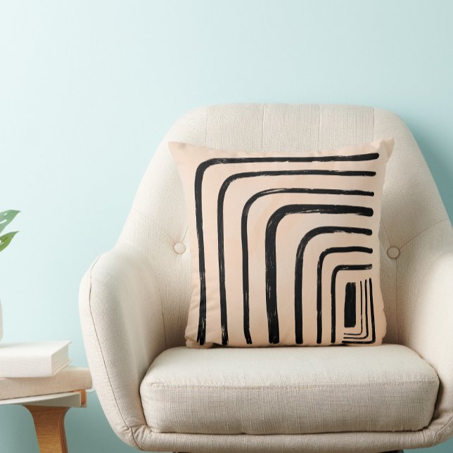 Boho mudcloth neatral black och creme feminine kudde (Skapare uppladdad)