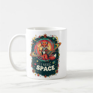Boho multicolor kosmisk räv Jag behöver utrymme Re Kaffemugg