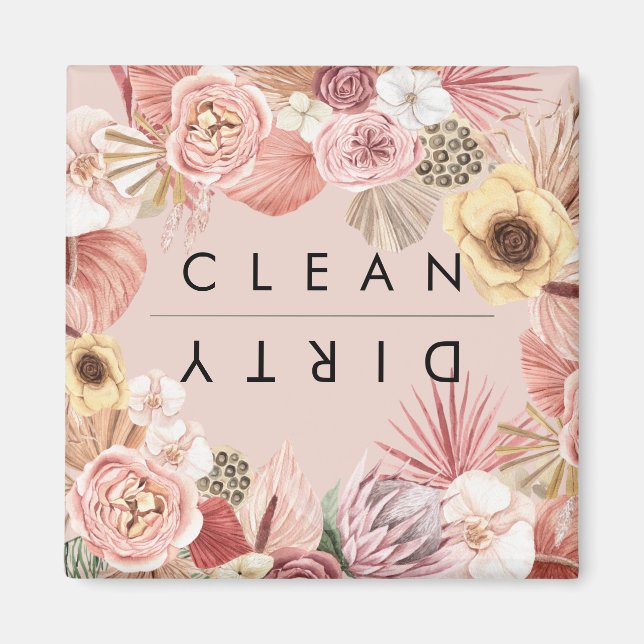 Boho Multifärgad Blommigt Collage Ro Magnet (Framsidan)