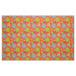 Boho Multifärgad Daisy på Orange Tyg