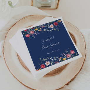 Boho Multifärgad WildblomBaby Shower Pappersservett