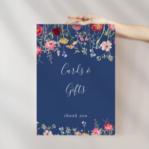 Boho Multifärgad Wildblomkort och presentkort Poster