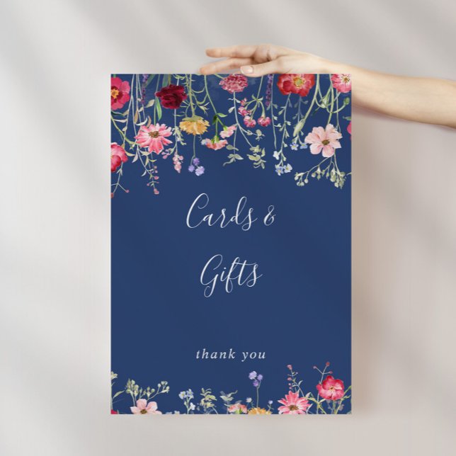 Boho Multifärgad Wildblomkort och presentkort Poster (Skapare uppladdad)