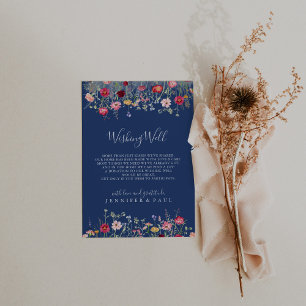 Boho Multifärgad Wildblomme Bröllop Wishing Wishin Tilläggskort