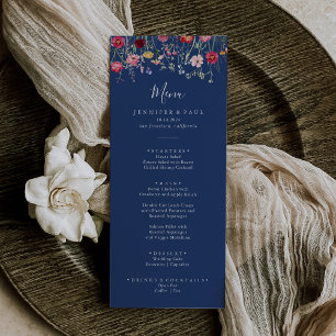 Boho Multifärgad Wildblommiddag Meny