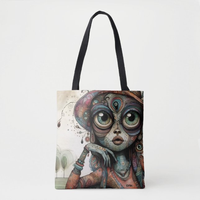 "Boho Muse" Tote Bag by DAKimage Tygkasse (Framsida)