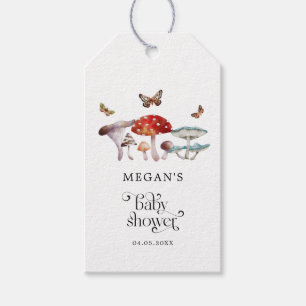 Boho Mushroom Baby Shower Presentetikett