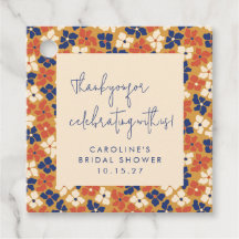 Boho Mustard Blue Blommigt Möhippa Tack