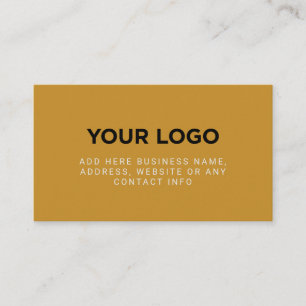 Boho Mustard Gult Enkel Logotyp för företag Visitkort