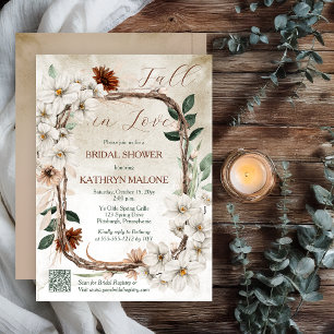 Boho Muted Fall Blommigt Fall in Kärlek Möhippa Inbjudningar