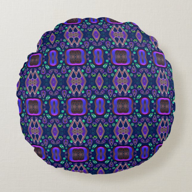 Boho My Treasure 0 Pattern Rund Kudde (Framsidan)