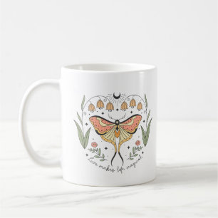 Boho Mystic Moths Kärlek gör Life Magic Kaffemugg