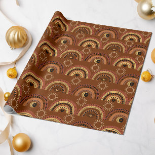 Boho Mystic Öga Rainbow Brown Background Presentpapper