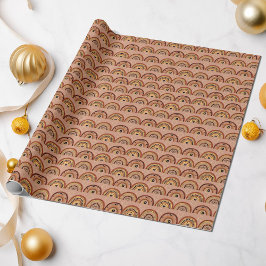 Boho Mystic Öga Rainbow Tan Background Presentpapper
