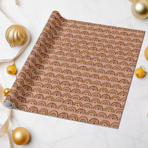 Boho Mystic Öga Rainbow Tan Background Presentpapper