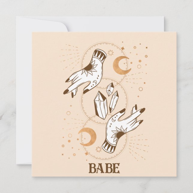 Boho Mystic Tarot Celestial Bachelorette Inbjudningar (Framsida)