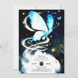 Boho Mystical Butterfly Birthday Inbjudningar