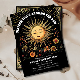Boho Mystical Sol 16:e födelsedagsinbjudan Inbjudningar