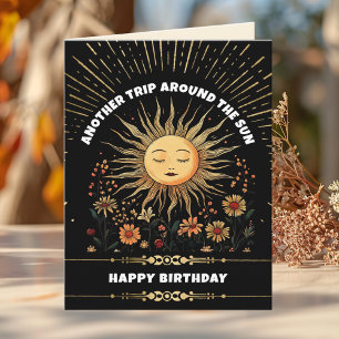 Boho Mystical Sol Birthday Kort