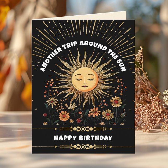 Boho Mystical Sol Birthday Kort (Skapare uppladdad)