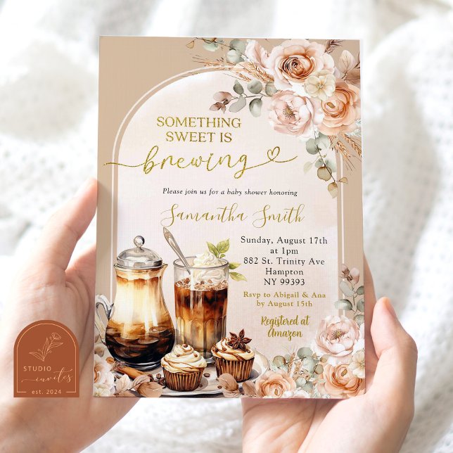 Boho Något Sött Bryggs Baby Shower Inbjudningar (Skapare uppladdad)