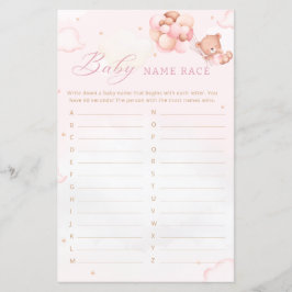 Boho Nalle Baby Shower Baby namn tävling