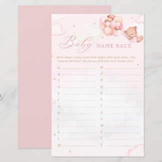 Boho Nalle Baby Shower Baby namn tävling