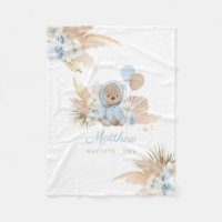 Boho Nalle Baby Shower Gift Boy Blue Bear