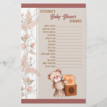 Boho Nalle Baby Shower Scramble Game