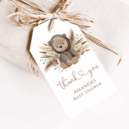Boho Nalle Baby Shower Tack Presentetikett