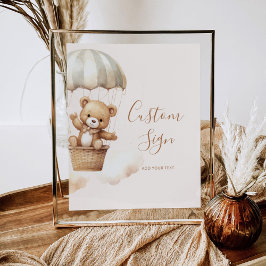 Boho nalle babydusch Anpassningsbar Poster