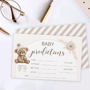 Boho nalle babyduschförutsägelser brevpapper