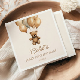 Boho Nalle Beary First Födelsedagsfest Pappersservett