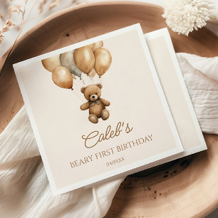 Boho Nalle Beary First Födelsedagsfest Pappersservett