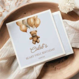 Boho Nalle Beary First Födelsedagsfest Pappersservett