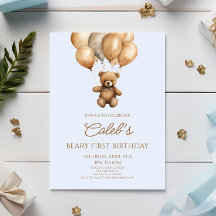 Boho Nalle Beary första födelsedagen Party