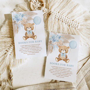 Boho Nalle Blue Balloon Bokar för Pojke Tilläggskort