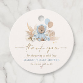 Boho Nalle Blue Barly Wait Baby Shower Gåvor Etiketter