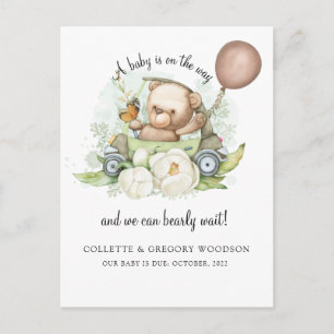 Boho Nalle Brown Sage Grönt Barly Wait Anno Meddelande Vykort