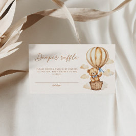 Boho Nalle Diaper Raffle Baby Shower Tilläggskort