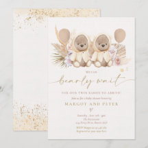 Boho Nalle Gender Neutral Twin Baby Shower