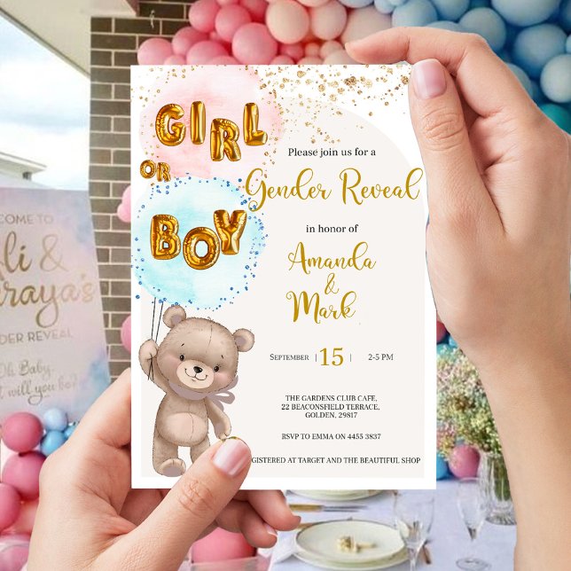 Boho Nalle Gender Revisa inbjudan (Skapare uppladdad)