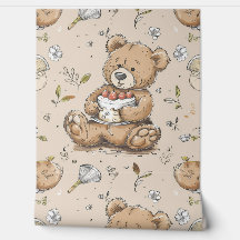 Boho Nalle Mönster Baby Nursery Room