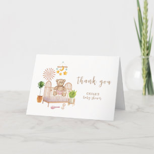 Boho Nalle Nursery Baby Shower Tack Kort