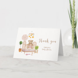 Boho Nalle Nursery Baby Shower Tack Kort