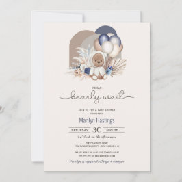 Boho-Nalle och ballonger - Barnshuggare Inbjudningar