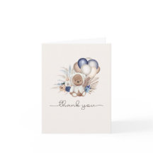 Boho-Nalle och ballonger - blått, brun, Neutralt