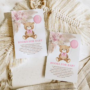 Boho Nalle Rosa Balloon Bokar för Flicka Tilläggskort