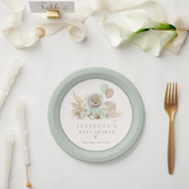 Boho Nalle Sage Grönt Barly Wait Baby Shower